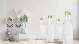 Plastic food-grade fridge square water bottle set (6 pieces, 1L assorted), sleek and leak-proof, matte finish, freezer safe