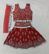 Velvet lehenga choli with net dupatta for girls, embroidered and comfortable velvet outfit from India