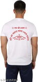 Polyester short-sleeved KHATU Shyam Baba printed t-shirt featuring Indian folk art design