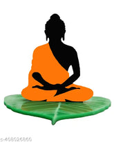 Green leaf-engraved Buddha idol accessory for car dashboard decor, high-quality acrylic material