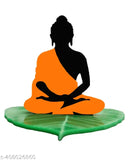 Green leaf-engraved Buddha idol accessory for car dashboard decor, high-quality acrylic material