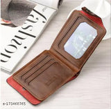 Kastner men's artificial leather wallet, brown PU, four compartment free size wallet on table