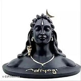 Black polyresin Adiyogi Shiva statue for car dashboard, home or office decor