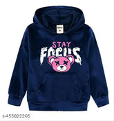 Vibrant printed velvet long sleeve hoodie for kids, playful design for everyday wear