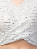 Embellished net polyester knot style tinsel bling top in long sleeves, India-made, size S (34in bust, 16in length) or M (36in bust, 17in length), perfect for various occasions