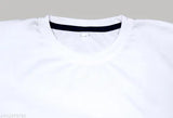 White polyester 02 Tyagi round neck t-shirt for men, printed net pattern on short sleeves