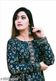 Rayon long-sleeved green printed kurti by Fasonika, an Indian fashion brand