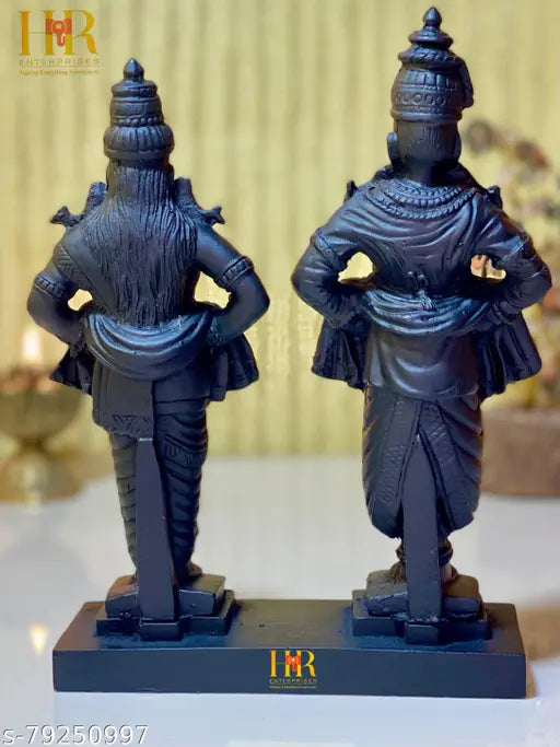Premium quality black poly resin Vitthal Rukmini statue, home decor showpiece
