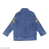 New design, long sleeve denim spread collar jacket for boys in embellished net pattern. Perfect for winter casual or party wear by Cremlin Clothing, made in India