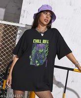 Cotton blend oversized boyfriend fit drop shoulder t-shirt, black with trendy typography print, perfect for casual wear and sports, men's loose fit style by A Style For Every Story