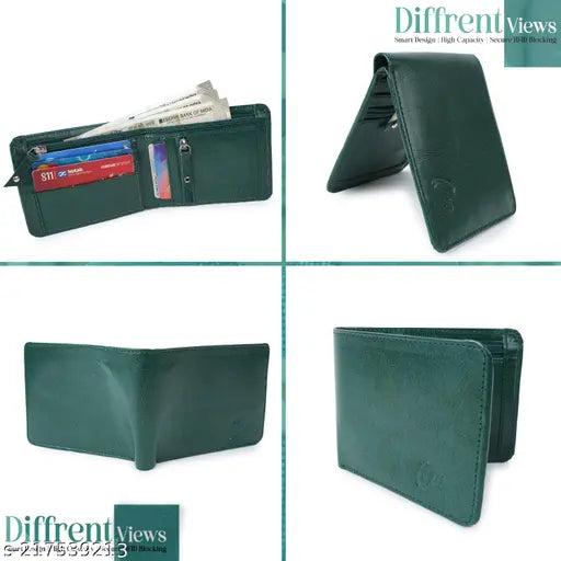 Leather Classic Royal Fancy wallet, compact size with 2 compartments, solid pattern, ideal for men's pocket money organization