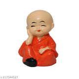 Handcrafted Indian Polyresin Buddha Figurine Set - Ethical Materials, Detailed Artistry for Car Showpiece