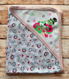 100% cotton double layer unisex swaddle blankets, newborn baby gift pack of 3. Soft, lightweight, fluffy for babies, suitable for AC rooms. Printed towel design with dimensions 52cm x 62cm