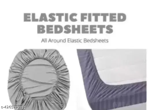 Elastic fitted glace-cotton botanical bedsheets & 2 pillow covers, superfine quality for summer, ideal for adults. Made in India