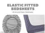 Elastic fitted glace-cotton botanical bedsheets & 2 pillow covers, superfine quality for summer, ideal for adults. Made in India