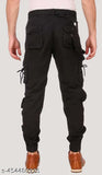 Men's cotton blend solid cargo jeans, featuring waist sizes 28, 30, 32, 34, 36 & free size. Made in India