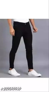 Black denim jeans, fashionable size 28, 30, or 32, made in India