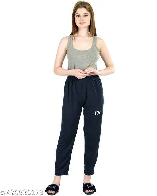 Cotton Lady Willington women's night trackpants, comfortable and stylish for yoga, gym, or lounge wear with elasticated waistband and side pockets. India origin