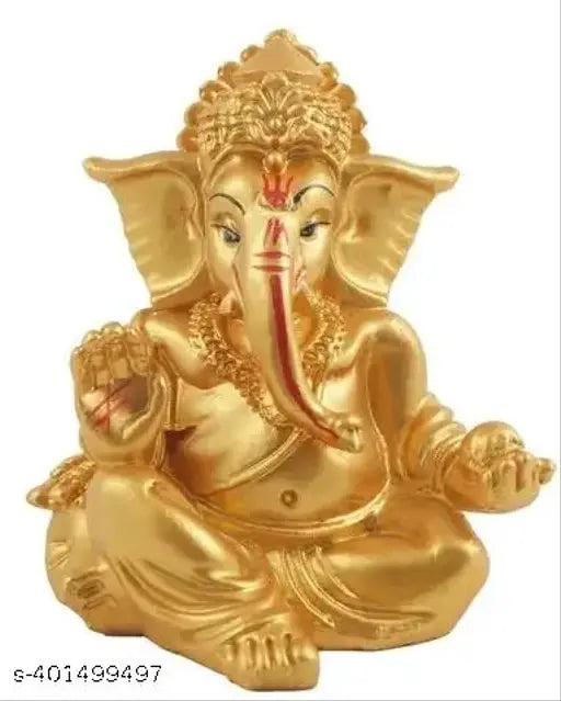 Handcrafted resin Ganesha statue for home, temple, or car dashboard. Versatile decorative figure, perfect for pooja, office, or gift. Made in India, brings wealth, health, peace, and happiness per Vastu guidelines