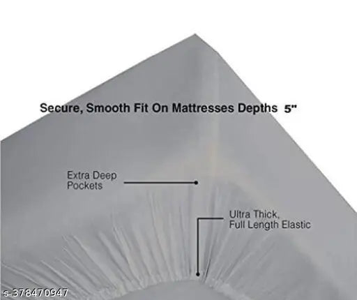 Soft Glace Cotton fitted bedsheets with 2 pillow covers, ideal for summer, Made in India