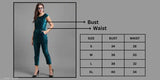 Green velvet jumpsuit, short sleeves, luxurious women's fashion from India