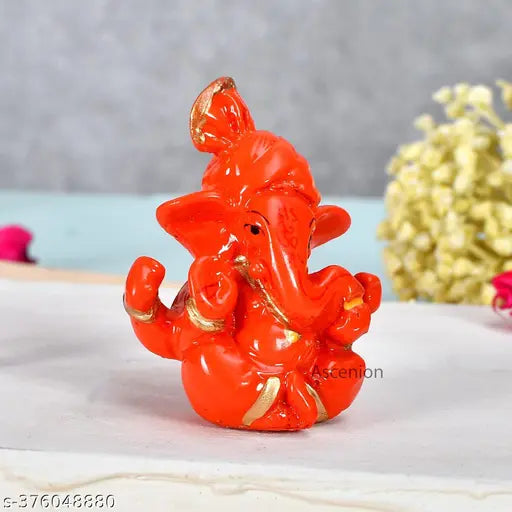 Marble Ganesh Idol - Murti-A-Mukut, Indian Ganesha statue for spiritual home decor or pooja room