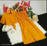 Women's solid 2-piece dress with stylish shrug, poly crepe fabric, perfect for parties or events