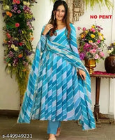 Indian Leriya georgette set, self-designed fancy pattern with long sleeves