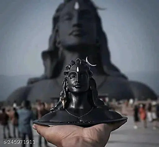 Black polyresin Adi Shankara Lord Adiyogi Shiva statues, pack of 2 for home decor