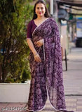 Georgette Warli print saree set with separate blouse, traditional Indian wear for daily, party, festive occasions
