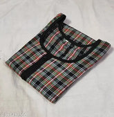 Woolen checked kurti for women, three-quarter sleeves, M-XXXL sizes, made in India