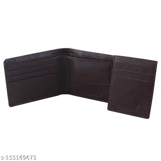 PU Sisa Casual ATM card holder, trendy bi-fold wallet for men and women. Solid design, 2 compartments, free size (11cm x 10cm), ideal gift for him
