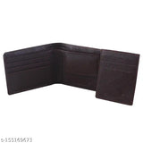 PU Sisa Casual ATM card holder, trendy bi-fold wallet for men and women. Solid design, 2 compartments, free size (11cm x 10cm), ideal gift for him