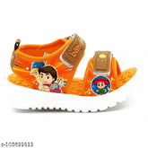 Tan, orange, green patent leather chotta Bahubali kids sandals for summer wear, ideal for boys aged 2-3 years