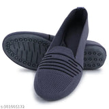 Grey PU ballerinas combo for women & girls - soft, lightweight, and textured slip-ons with anti-slip soles for comfortable everyday wear