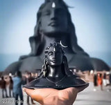 Handcrafted Adi Shankara poly resin statue of Lord Adiyogi Sculpture Shiva Idol for car decorative showpiece or home/office, features Dhyan Mudra and lively design. Ideal gift item with Indian origin