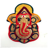 Natural wooden Ganesh wall hanging with vetiver root, 10 inch size modern Lord Ganesh figurine for home or office decor, aromatic and medicinal properties
