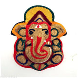 Natural wooden Ganesh wall hanging with vetiver root, 10 inch size modern Lord Ganesh figurine for home or office decor, aromatic and medicinal properties