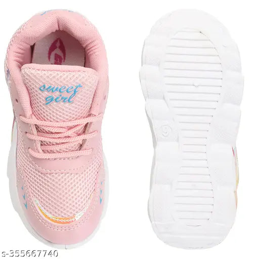 Kids PVC shoes for girls - Solid pattern, lace-up net, casual/sports footwear from CHAZER brand, perfect daily wear in various sizes (2-2.5Y, 2.5-3Y, 3-3.5Y, 3.5-4Y, 4.5-5Y), made in India