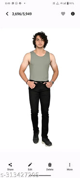 Black denim jeans for men by JovsHil, solid pattern, size 26 or 28