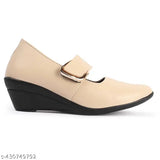 Pink synthetic striped ballet flats, Velcro fastening - stylish bellies for women under 200