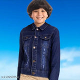 Denim kids jacket, size 10/12, high-street fashion, ankle length, belted design, Genealogy brand, super quality, India origin