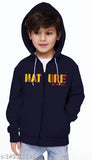 Cotton boys' hoodies with kangaroo pockets, printed design in various sizes (5-6yrs, 6-7yrs, etc.), made in India