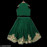 Taffeta silk, embellished lehenga-choli for modern, comfortable kids' fashion, Indian origin