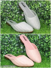 Designer open back bellies (IND-4 to IND-9), synthetic sole, textured net - women's fashion juttis & mojaris