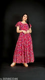 Georgette fancy kurti for women, short sleeves, floral print, big sizes available
