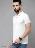 Maroon cotton blend Polo T-shirt for men, solid pattern, short sleeves, sizes S-XXL, Indian origin