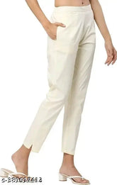 Mohit Fashion women's solid viscose cotton pant, Indian-made women's clothing in various sizes from 26 to 36