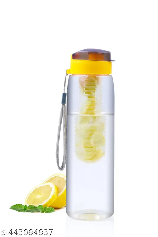 Red leakproof DNkitch fruit infuser water bottle with wide mouth opening for healthy detox beverages