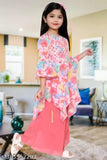 Embellished chiffon A-line kurta sharara and palazzo set for girls (4-5 years - 10-11 years), Indian ethnic fashion for baby girls